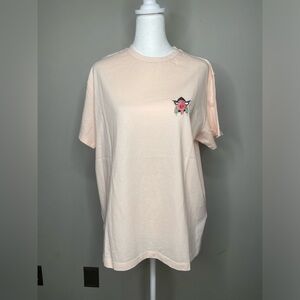 Badgley Mischka Wonens 100% Cotton Short Sleeve Tshirt Blush Size L